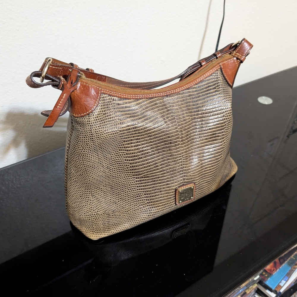 Dooney and Bourke Lizard Embossed Leather Zip